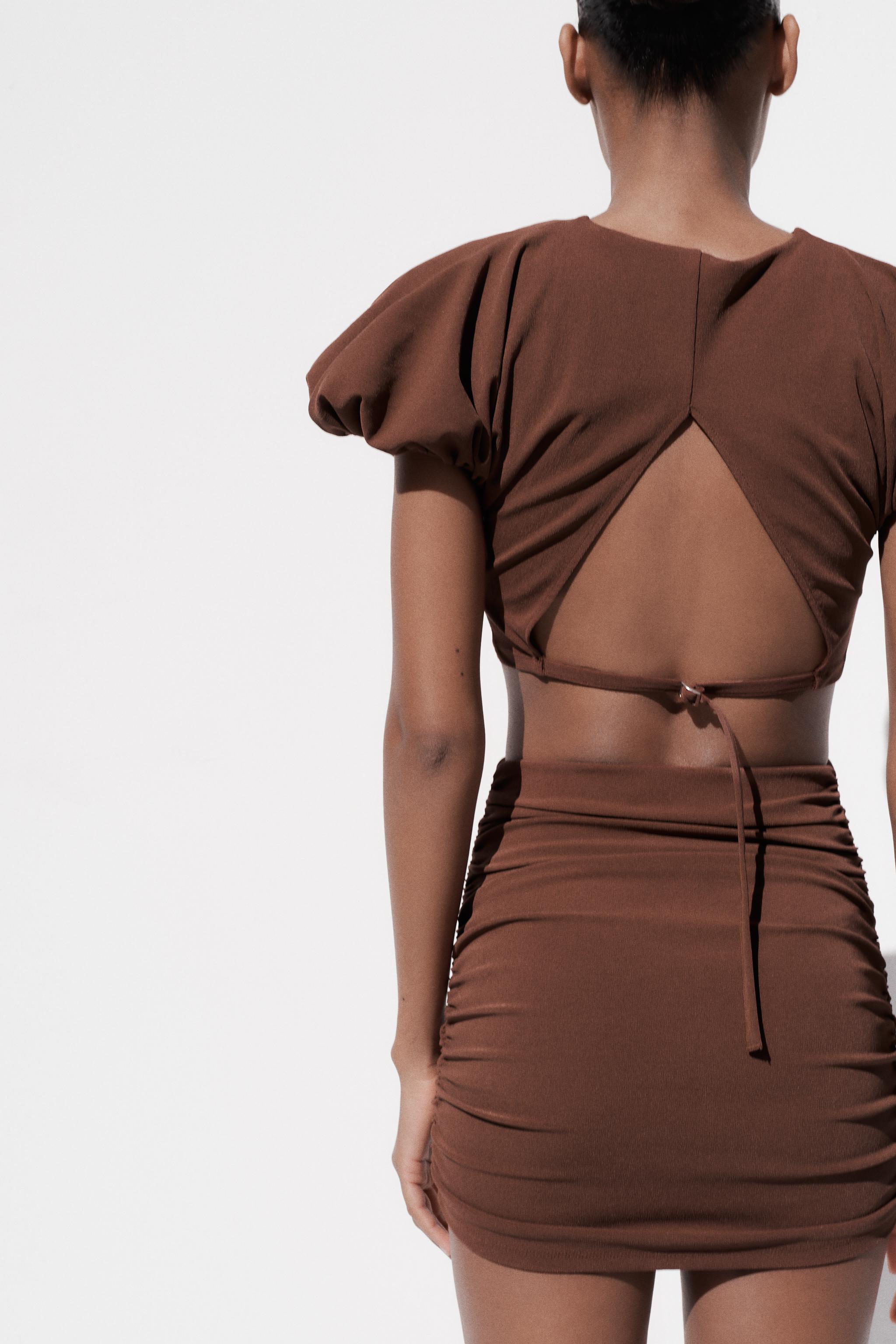 BALLOON CROP TOP - Light brown | ZARA United States