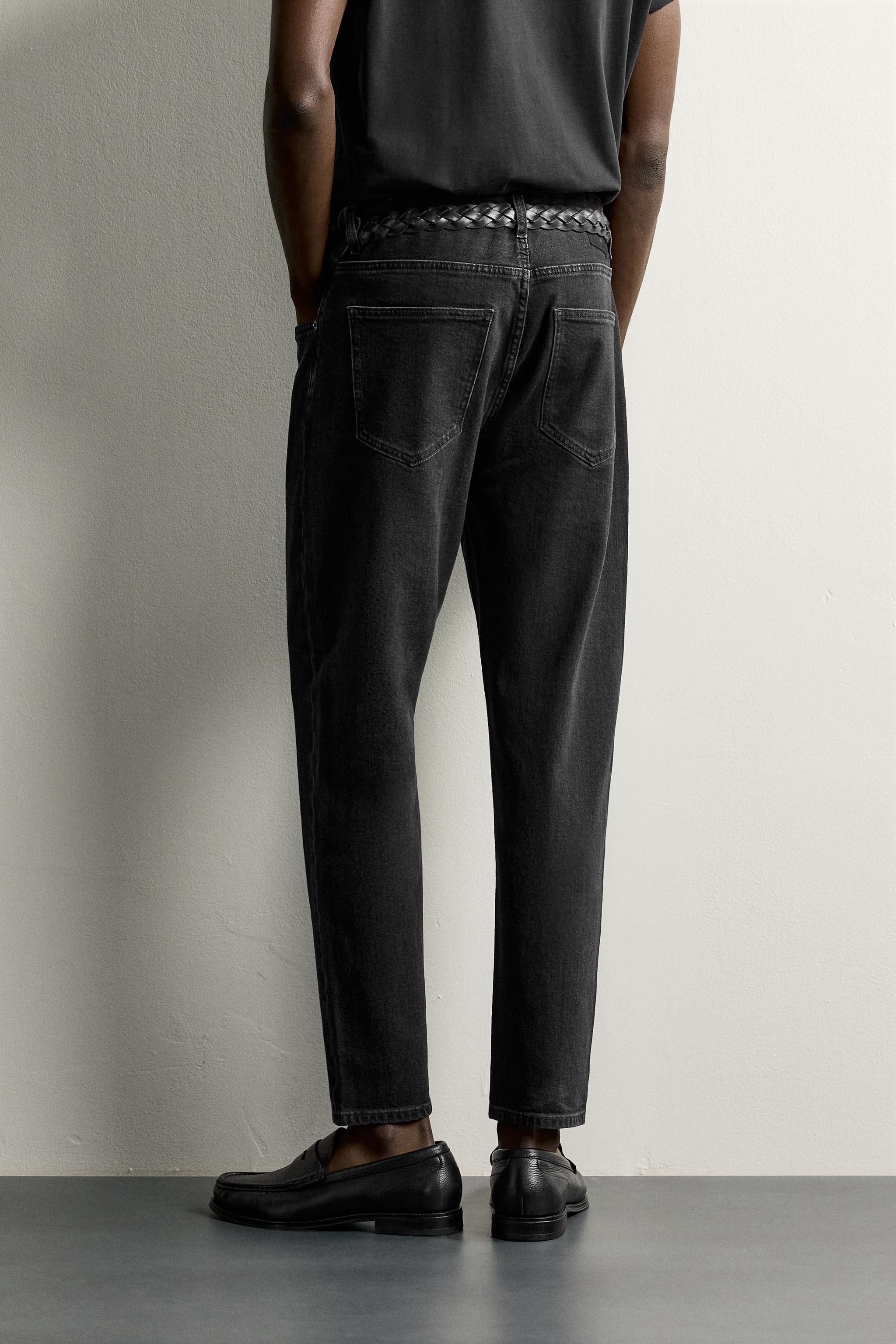 Мужские джинсы Zara SLIM CROPPED FIT JEANS — фото 3