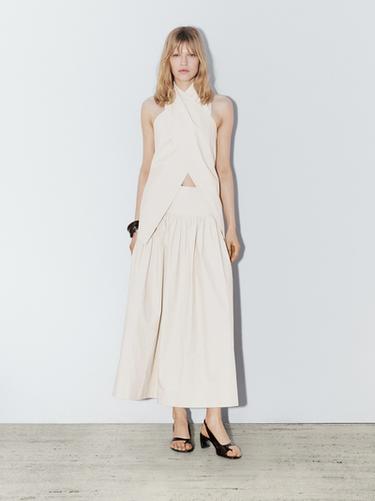Zara 100% linen wrap top - Studio - Ecru - Image 0