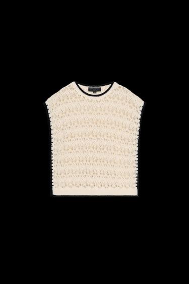 CHALECO PUNTO POINTELLE - Crudo de Zara - Imagen 0