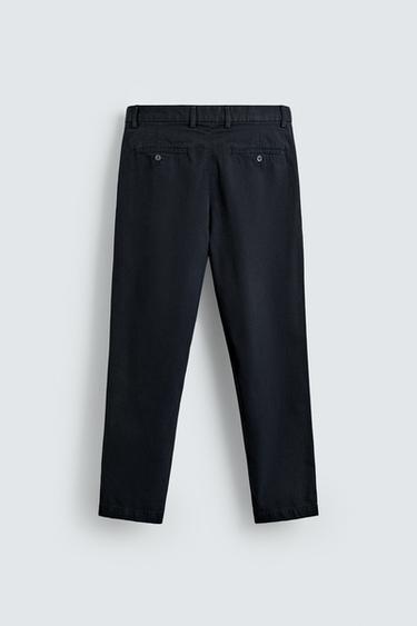 PANTALON STRAIGHT FIT STRUCTURÉ - Bleu marine de Zara - Image 6