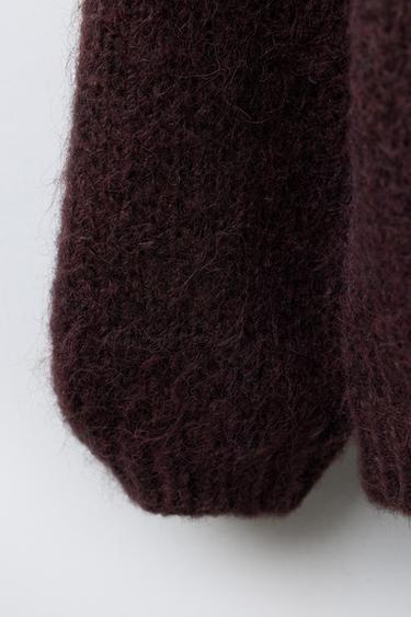 GILET EN MAILLE - Bordeaux foncé de Zara - Image 3