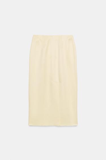 JUPE MIDI DROITE ZW COLLECTION - Écru de Zara - Image 6
