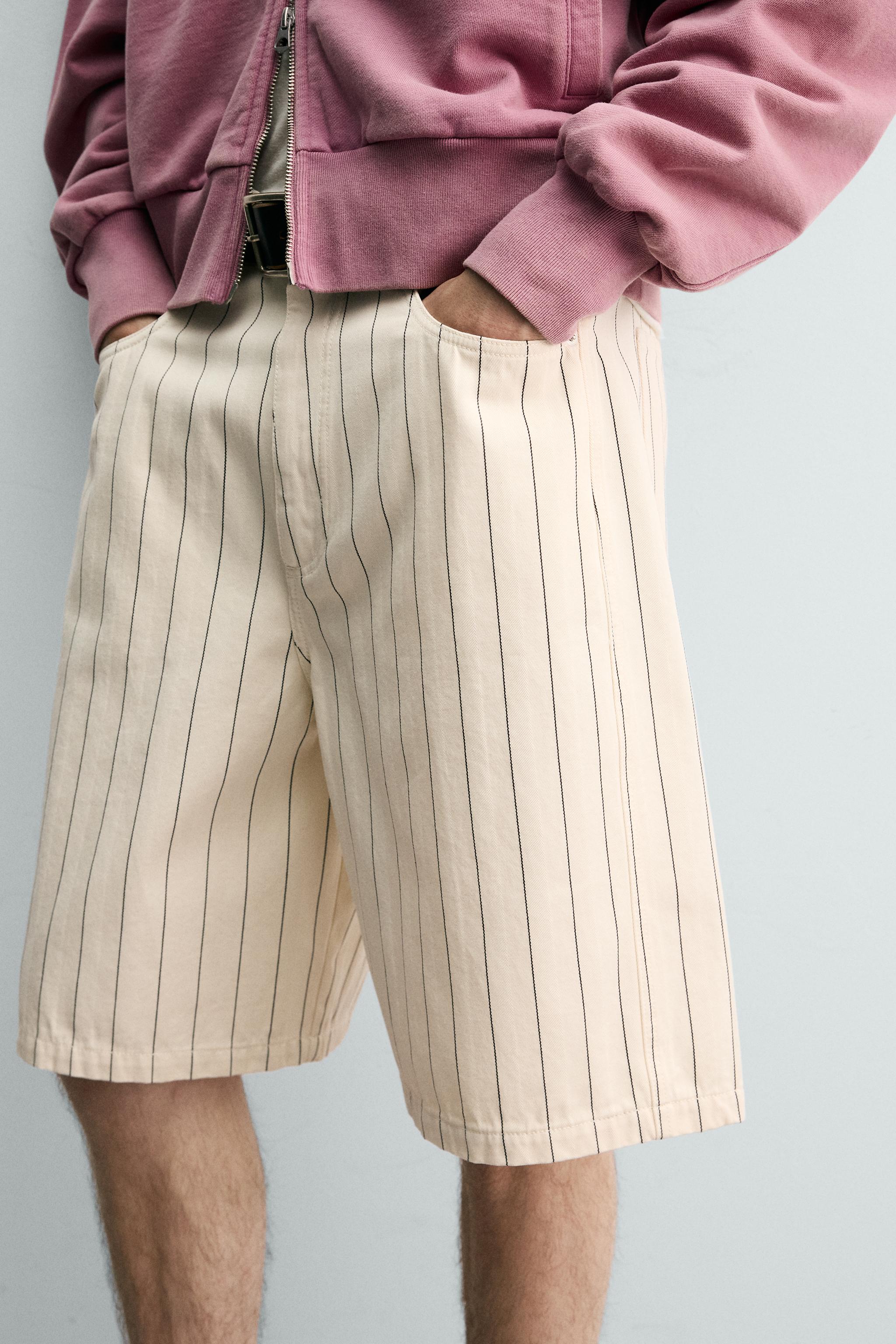 BERMUDA BAGGY FIT À RAYURES