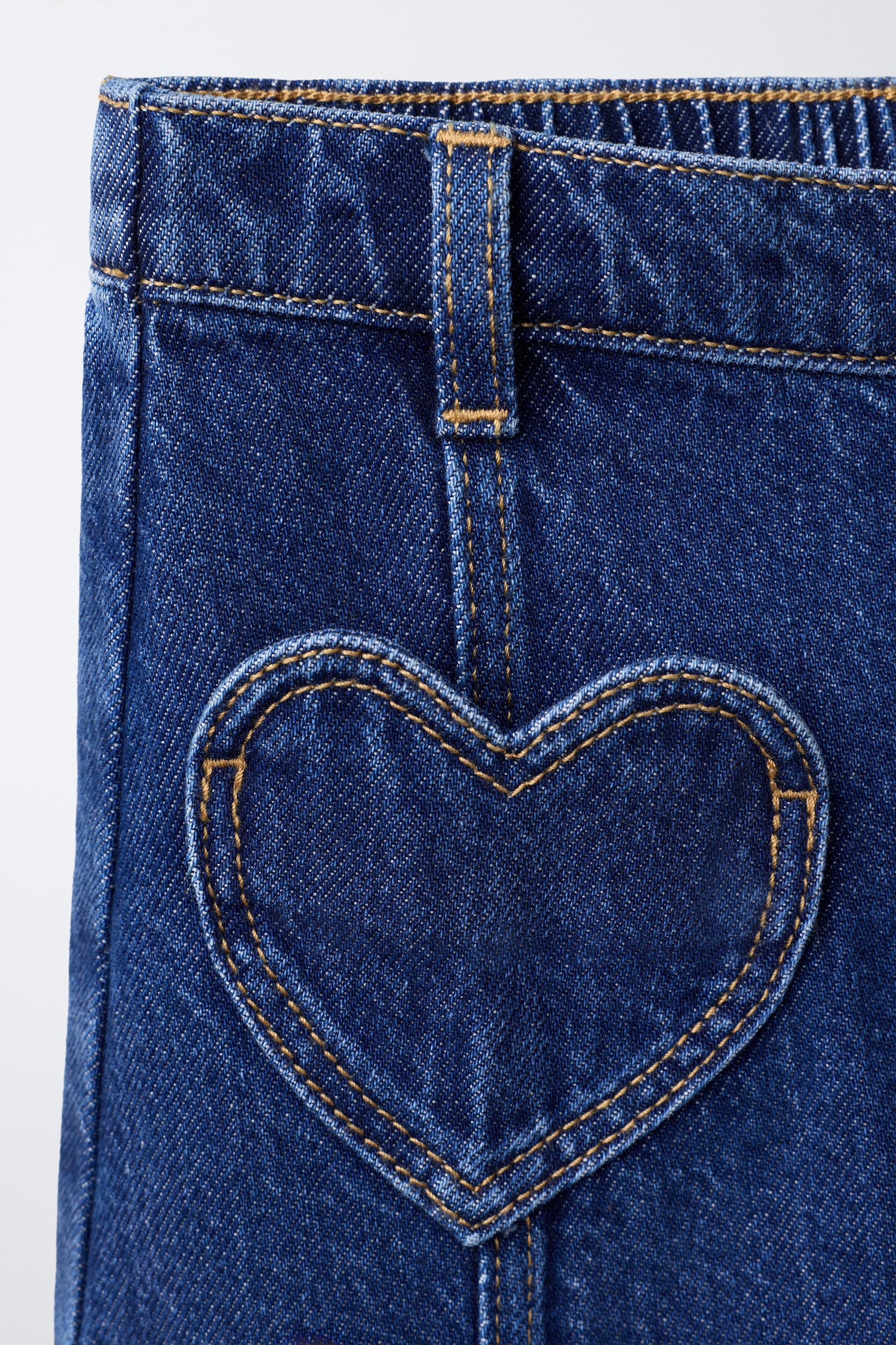 Детские юбки Zara HEART POCKET DENIM SKIRT — фото 3