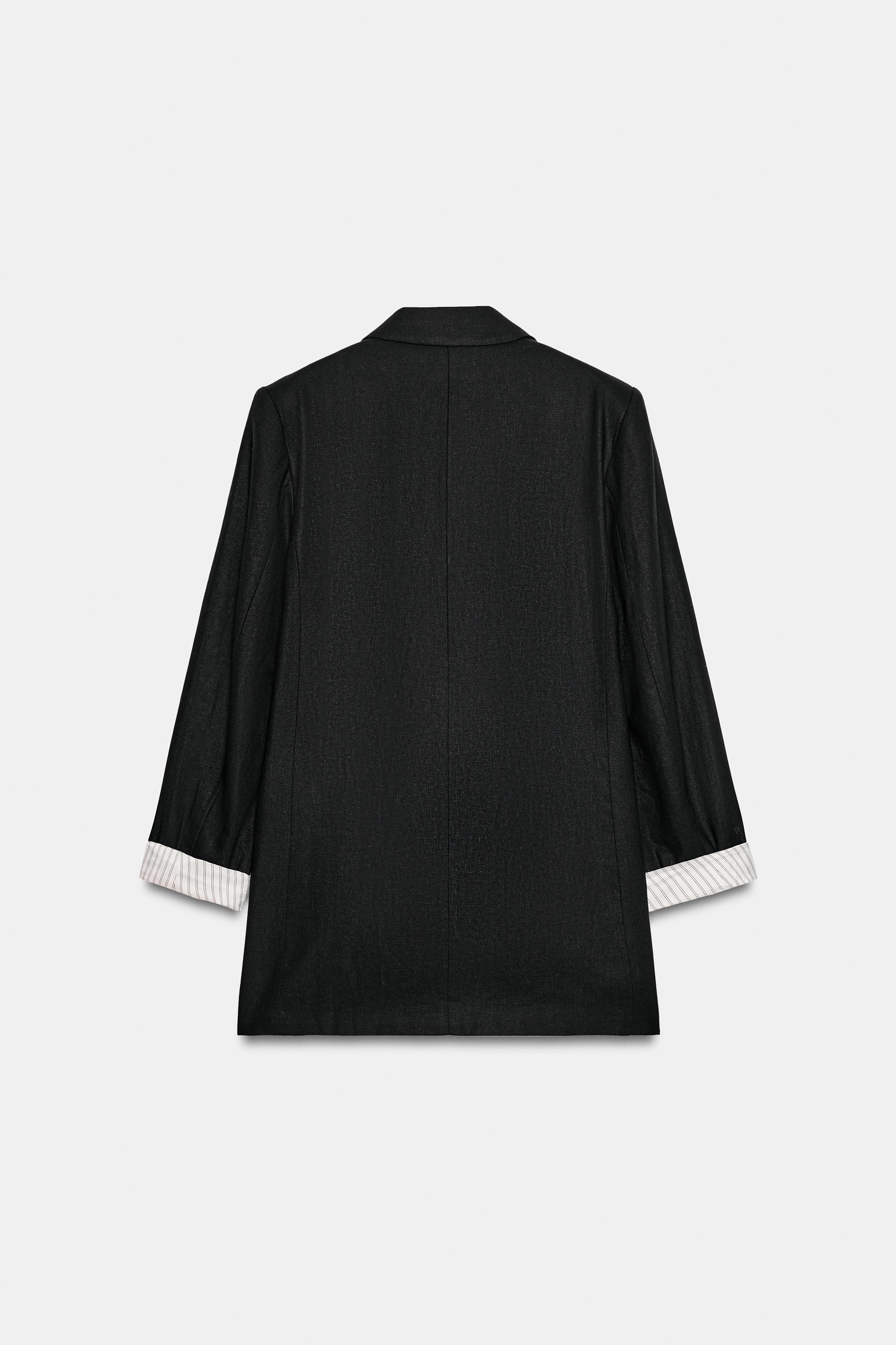 LINEN BLAZER WITH ROLLED SLEEVES