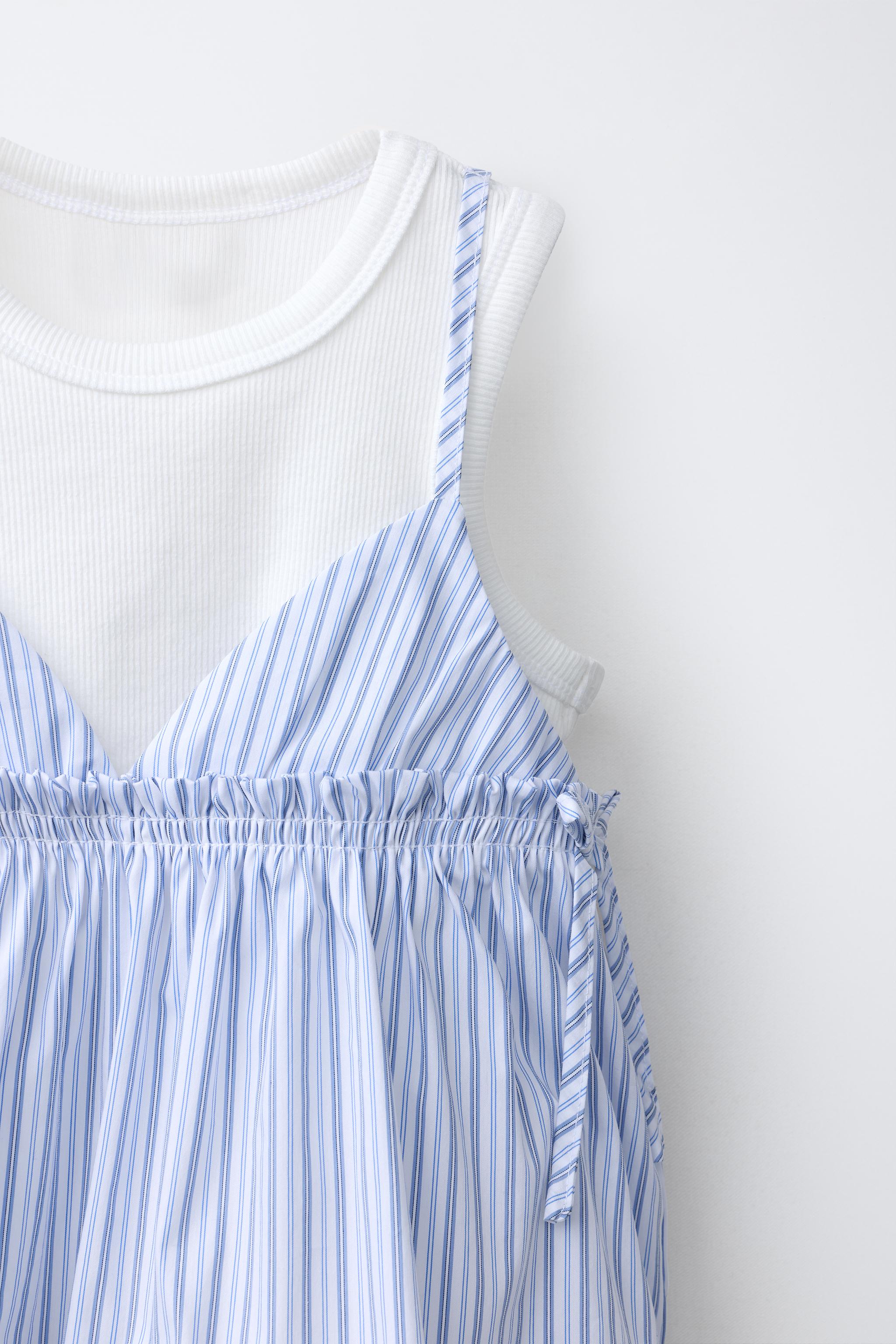STRIPED TOP WITH RIB T-SHIRT