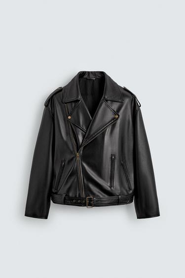 XHUP BIKER LËKURE EDICION I LIMITUAR - E zezë nga Zara