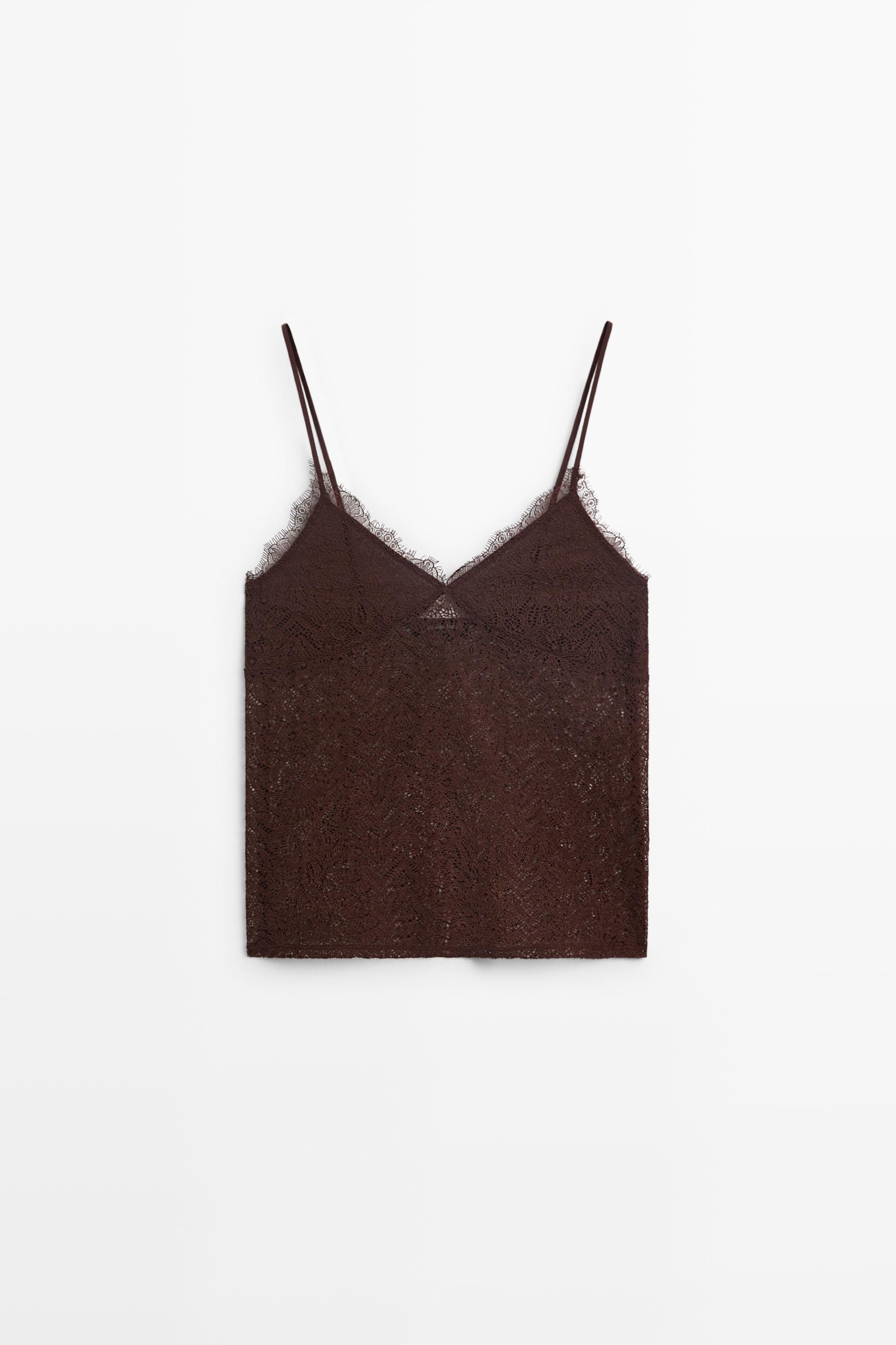 Strappy lace detail top