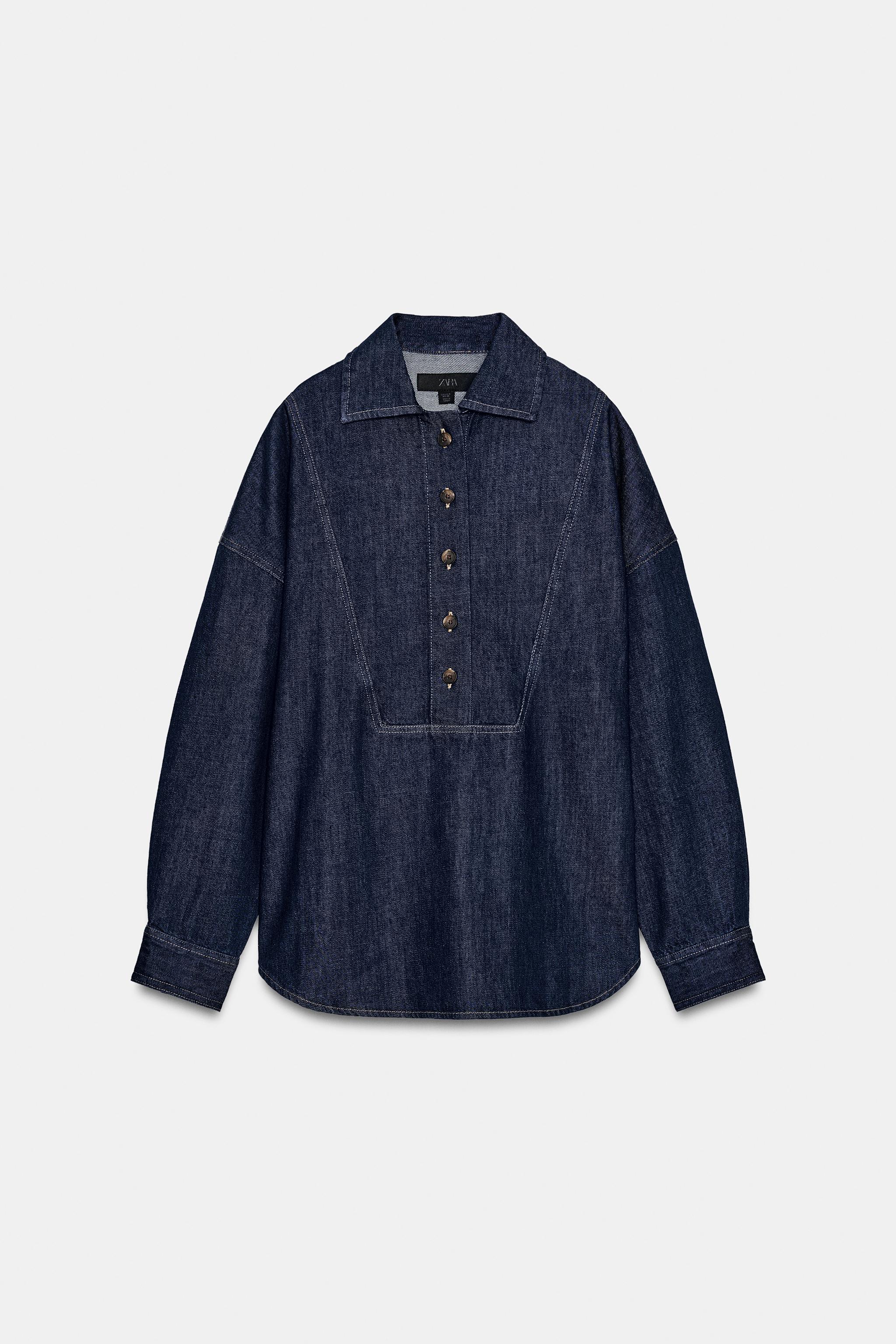 ZW COLLECTION DENIM SHIRT - Blue | ZARA United States