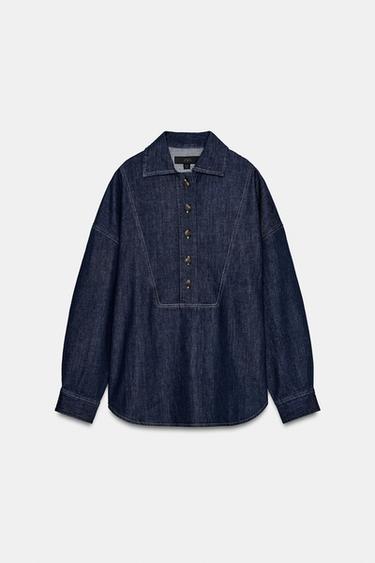 ZW COLLECTION DENIM SHIRT - Blue by Zara - Image 2