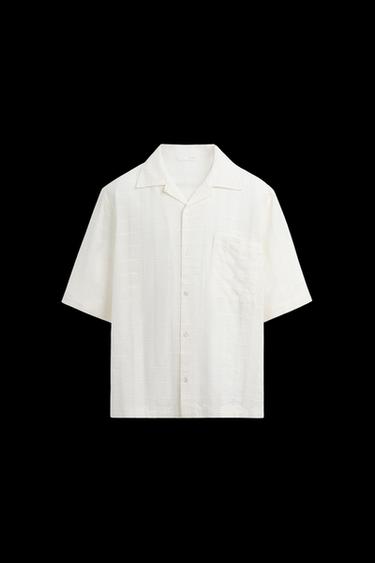 Zara OPENWORK TEXTURED SHIRT - Oyster-white - Image 0