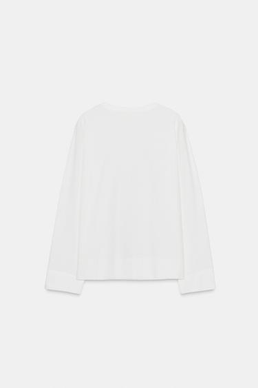 RUSTIC COTTON T-SHIRT - Ecru by Zara