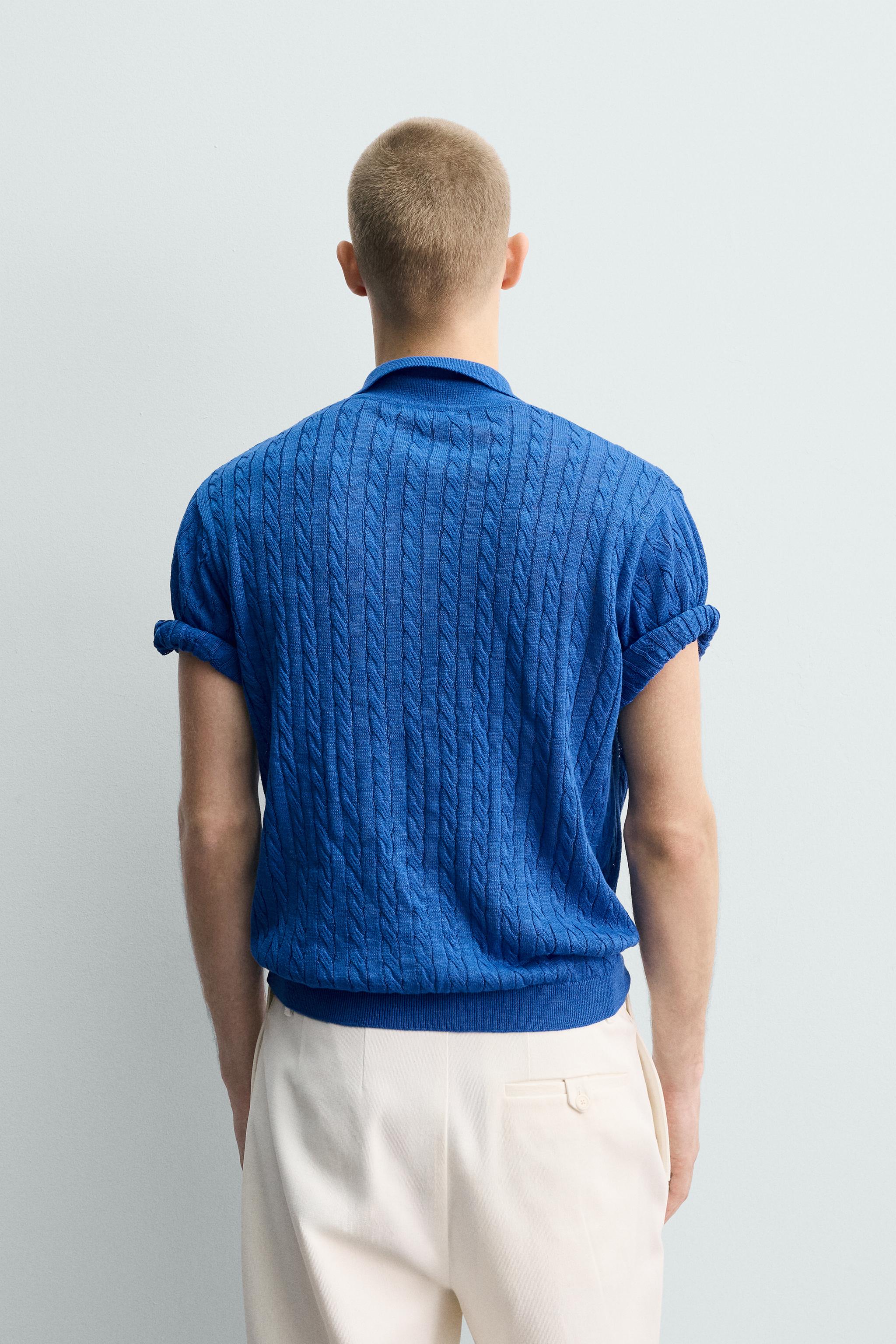 POLO EN MAILLE STRUCTURÉE À TRESSES