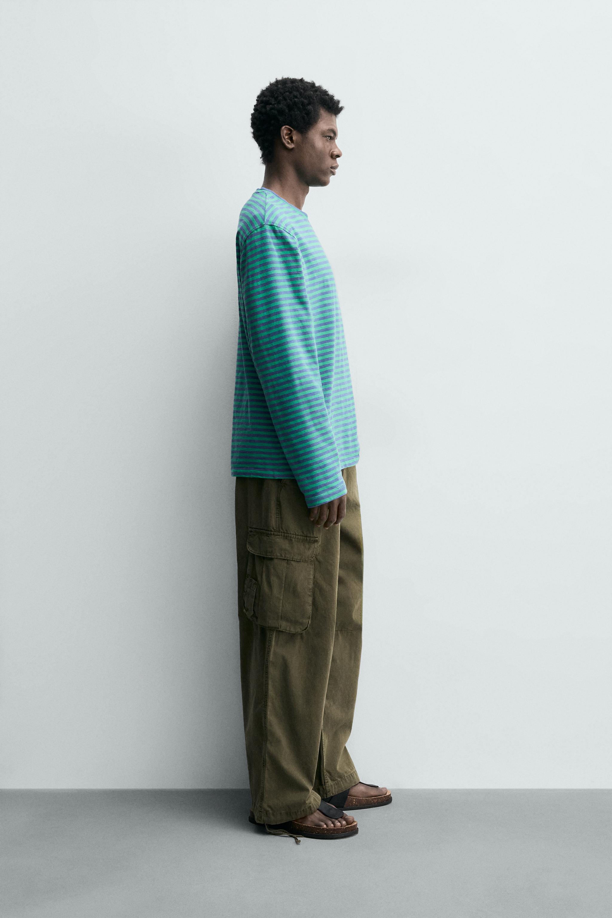 RELAXED FIT STRIPED JACQUARD T-SHIRT