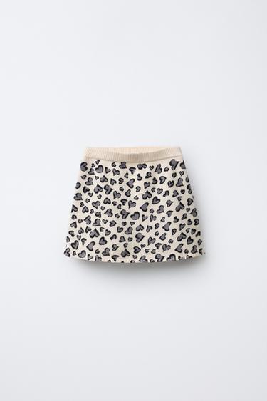HEART KNIT SKIRT - Ecru / Marl by Zara