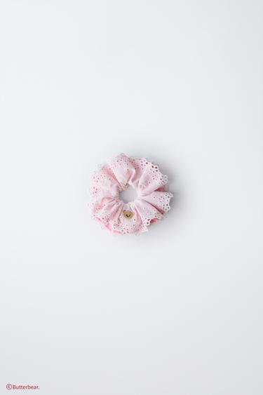 BUTTERBEAR © DOUBLE CHECK AND EMBROIDERED HAIR TIE - Pink by Zara