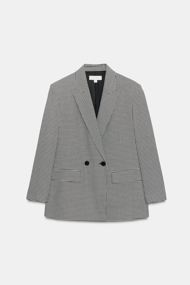 Blazer cruzado oversize de pata de gallo 7