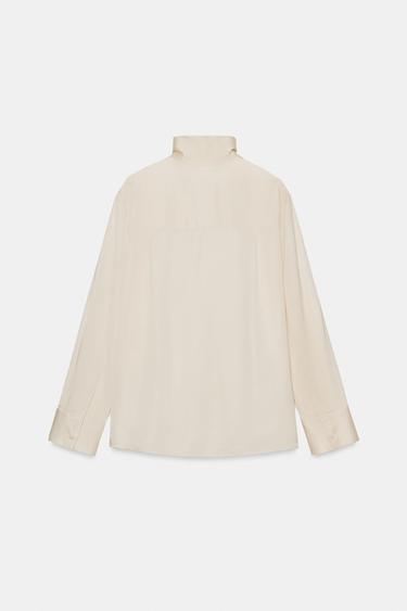 CHEMISE FLUIDE SATINÉE ZW COLLECTION - Écru de Zara - Image 6