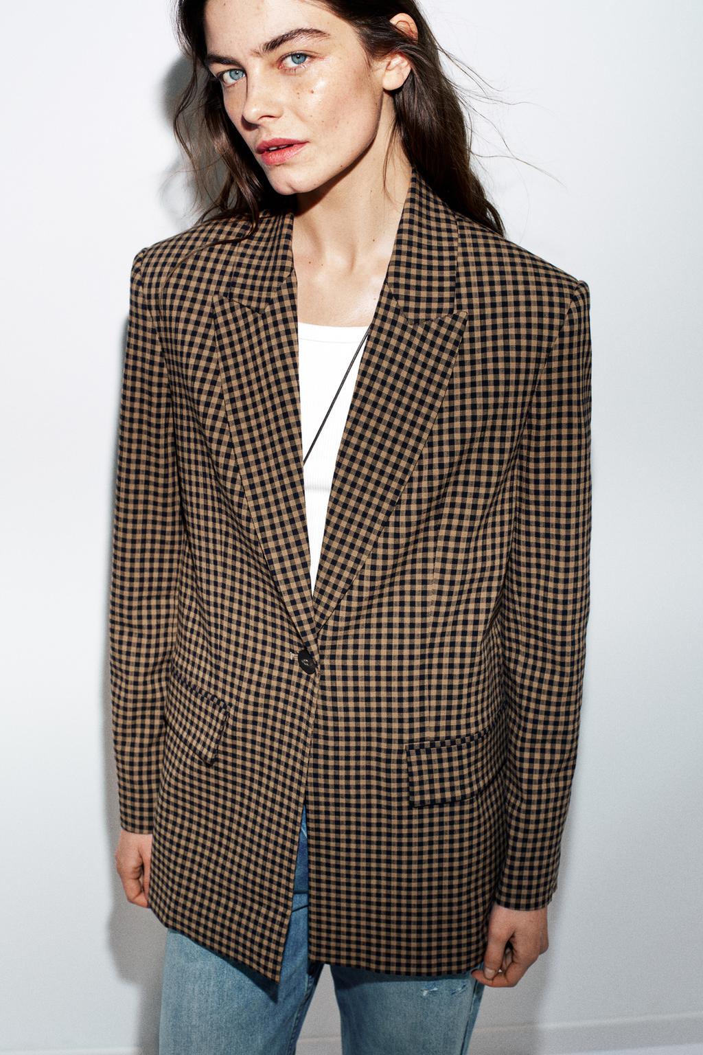 OVERSIZED GINGHAM BLAZER