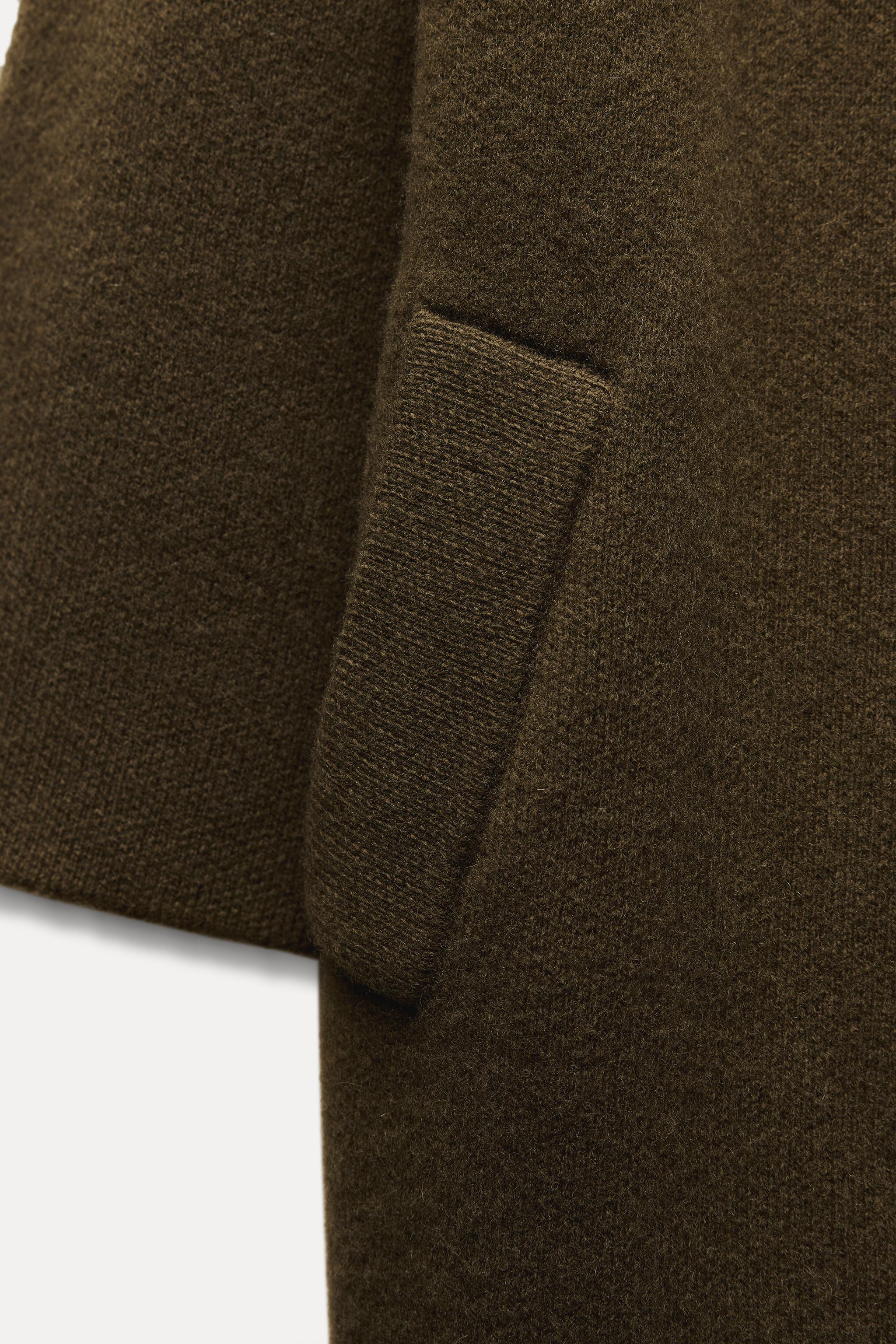 ワイドラペル 100% ウールコート - カーキ | ZARA Japan / 日本