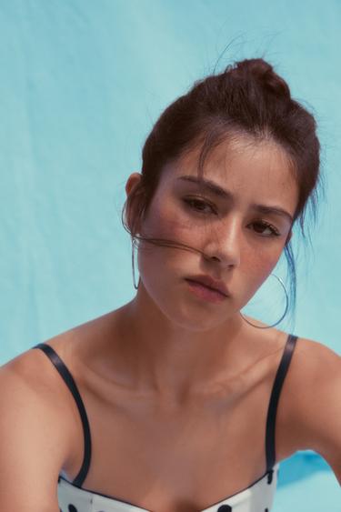 TOP CORSETERIE À POIS - Blanc cassé de Zara - Image 1