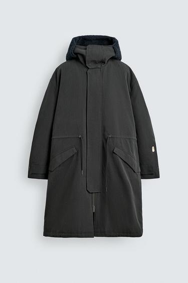 Zaras OVERSIZED PARKA MED HUVA X SR_A - Cement