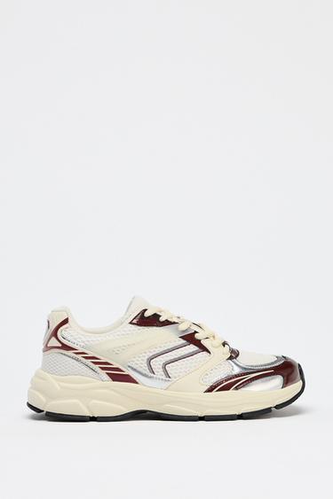 MESH RUNNING TRAINERS - Maroon by Zara