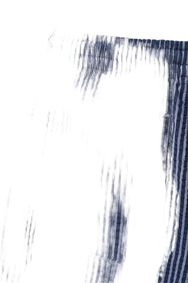 STRIPED SEERSUCKER TROUSERS - Navy blue by Zara