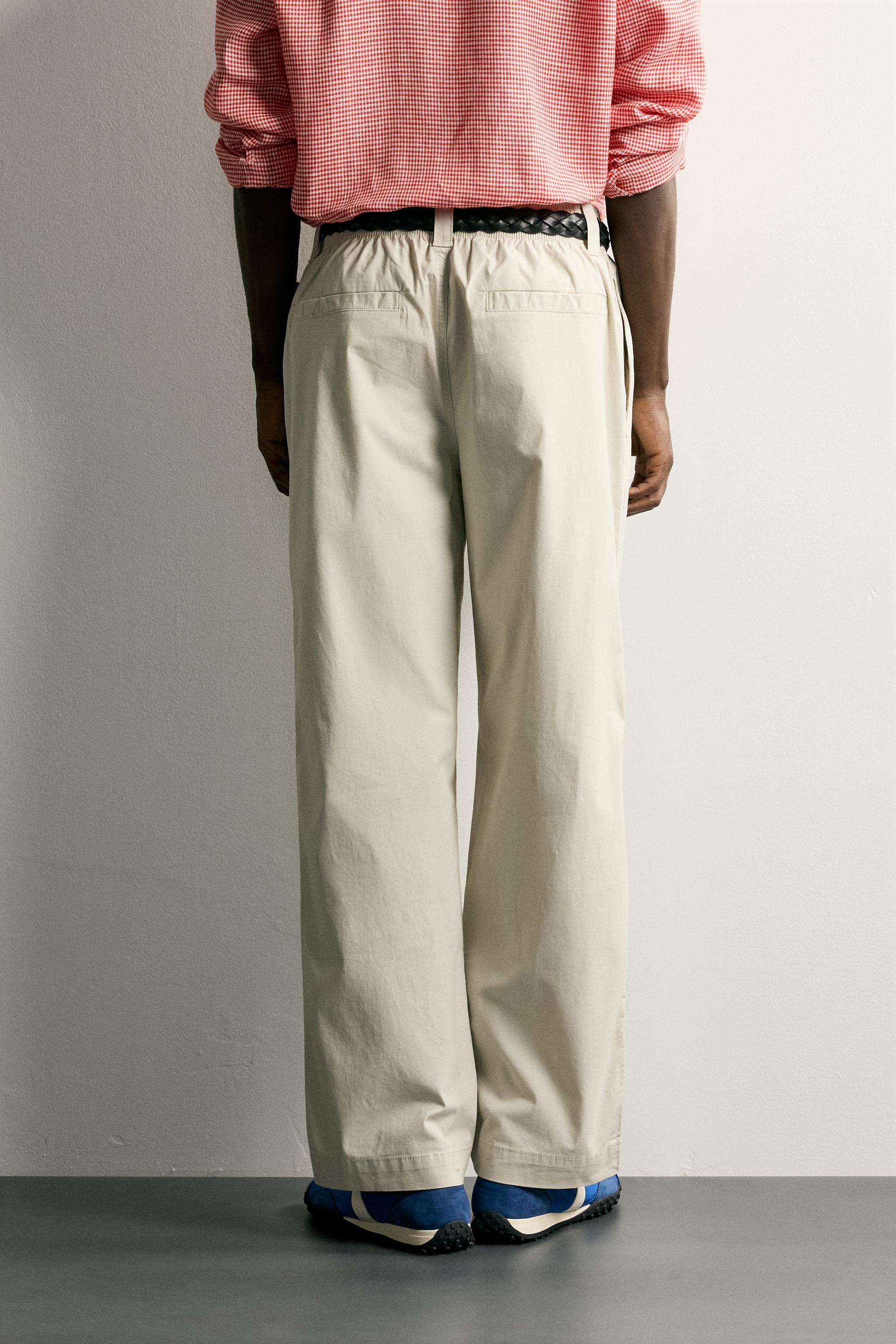 Zara PİLİLİ RELAXED FIT PANTOLON görsel 3