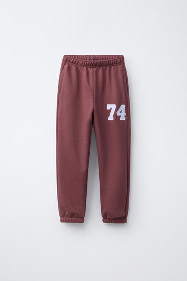 LABEL JOGGER TROUSERS - Burgundy by Zara