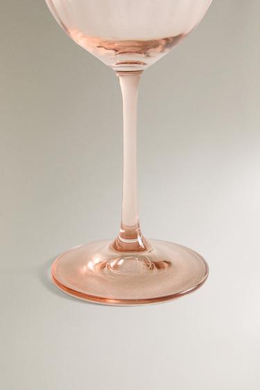CÁLICE VIDRO CRISTALINO RELEVO - Rosa da Zara - Imagem 0