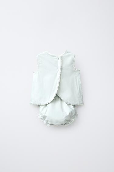 ENSEMBLE CHEMISE ET CULOTTE BRODÉES - Bleu pastel de Zara - Image 1