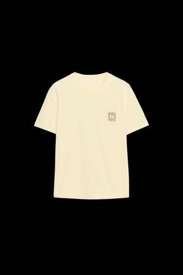 BROOCH CLASP T-SHIRT - Yellow by Zara