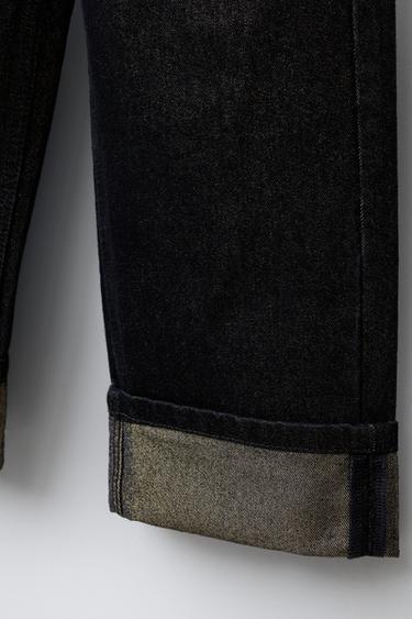 JEAN LARGE EFFET MÉTALLISÉ - Noir de Zara - Image 2