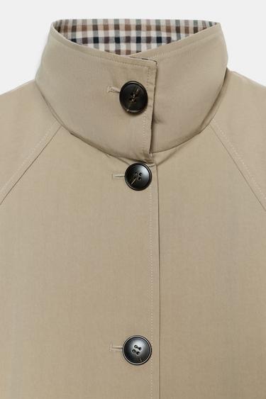 TRENCH OVERSIZE POIGNETS À CARREAUX - Marron clair de Zara - Image 11