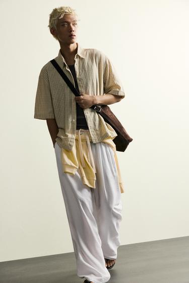 CHEMISE BOXY FIT À CARREAUX - Blanc / Vert de Zara - Image 5
