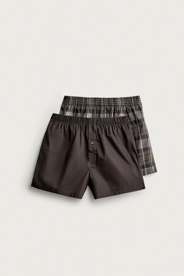 BÓXER POPELÍN COMBINADO PACK 2 - Marrón de Zara