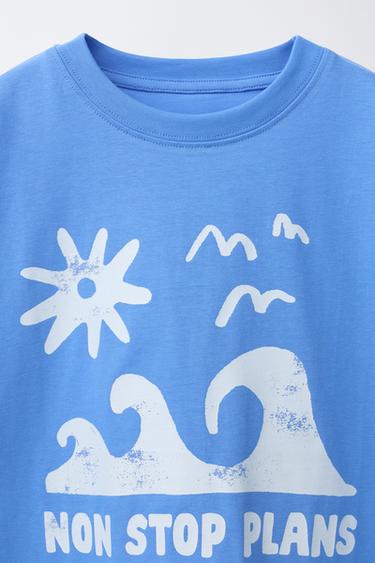 PRINTED T-SHIRT - Blue by Zara - Image 2