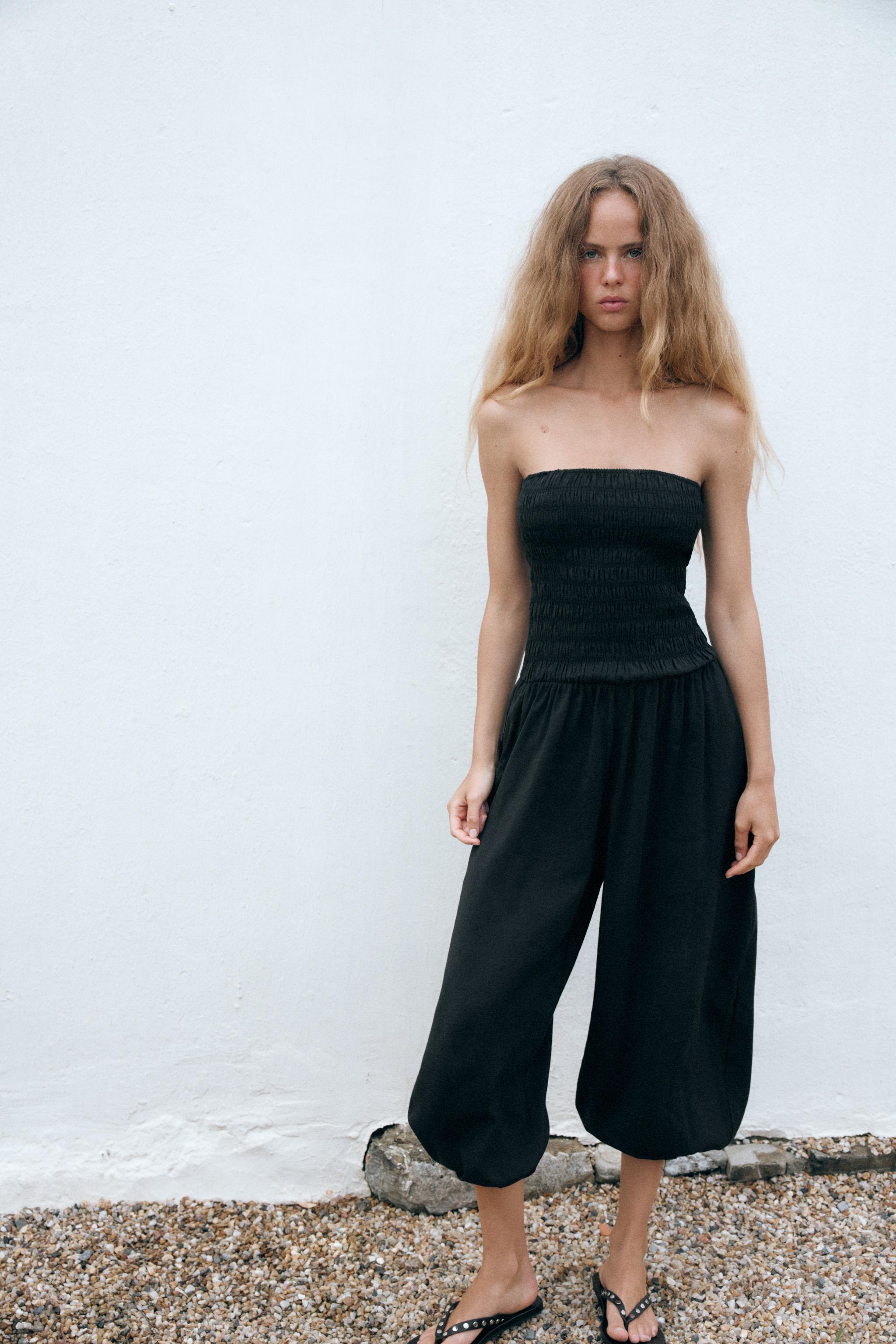 Zara Straplez Büzgülü Tulum görsel 4