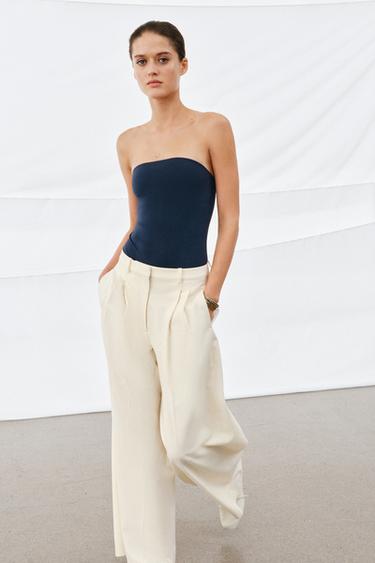 STRAPLESS BODYSUIT - navy by Zara