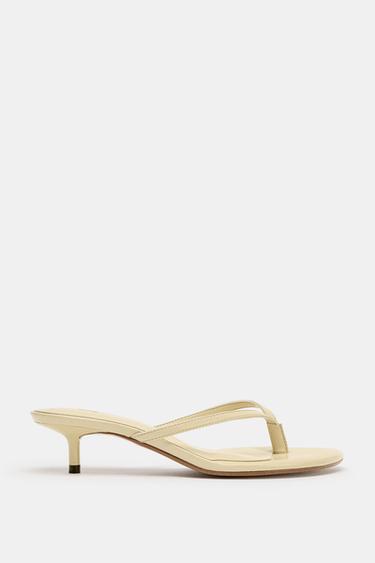DOUBLE-STRAP HIGH-HEEL SANDALS - Vanilla Yellow by Zara