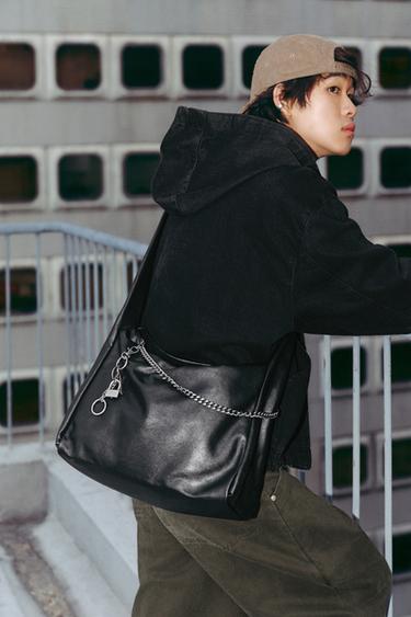 Zara 鏈條單肩包 - 黑色