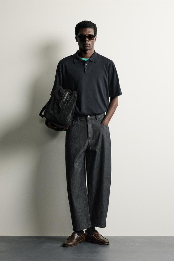 POLO PUNTO REGULAR FIT MEZCLA ALGODÓN - Marino oscuro de Zara - Imagen 0