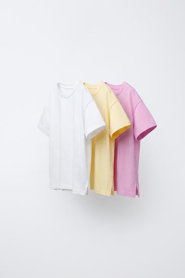 НАБОР ИЗ ТРЕХ ОДНОТОННЫХ ФУТБОЛОК — РОЗОВЫЙ от Zara