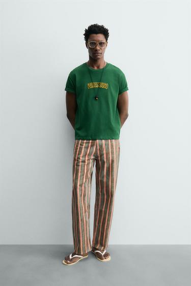 CAMISETA BORDADO PERNAMBUCO GABRIEL AZEVEDO X ZARA - Verde da Zara