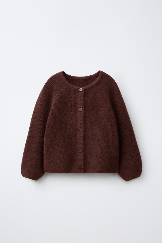 Zara BASIC CARDIGAN - Brown - Image 0