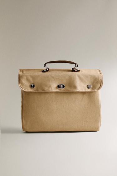 EXPANDABLE CANVAS BAG - Beige by Zara - Image 0