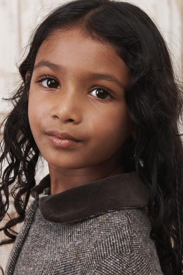 6-10 ANS/ MANTEAU COL CLAUDINE EN VELOURS AVEC LAINE ÉDITION LIMITÉE - Vison de Zara