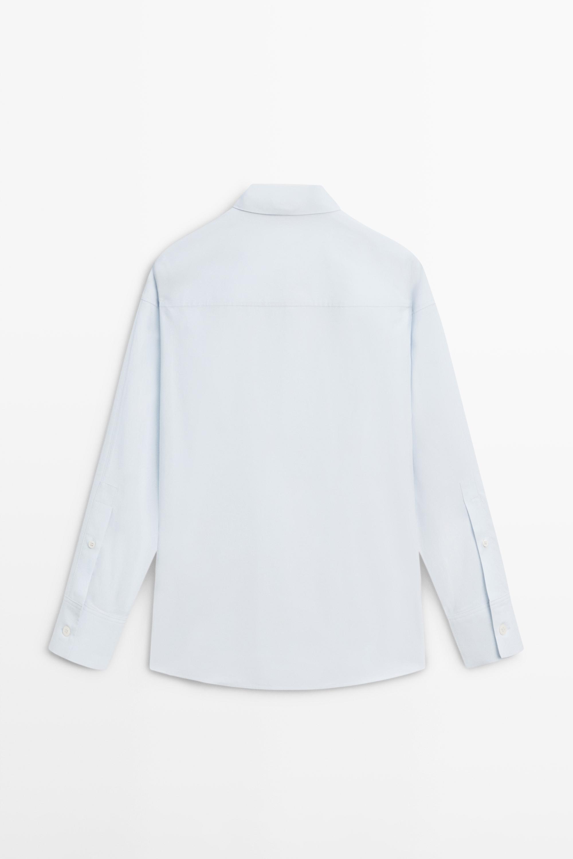 Poplin and cotton blend shirt
